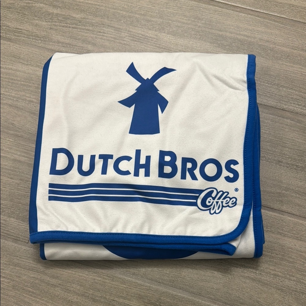 Dutch Bros Blue and White Throw Blanket